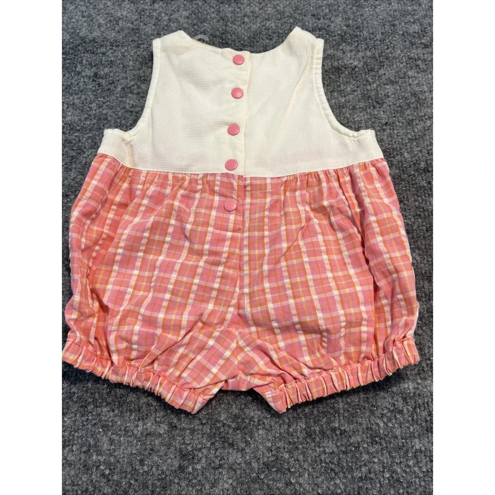 Vtg 90s Gymboree Countryside Bubble Romper NWT Sizing Tape Rainbow Tag Newborn